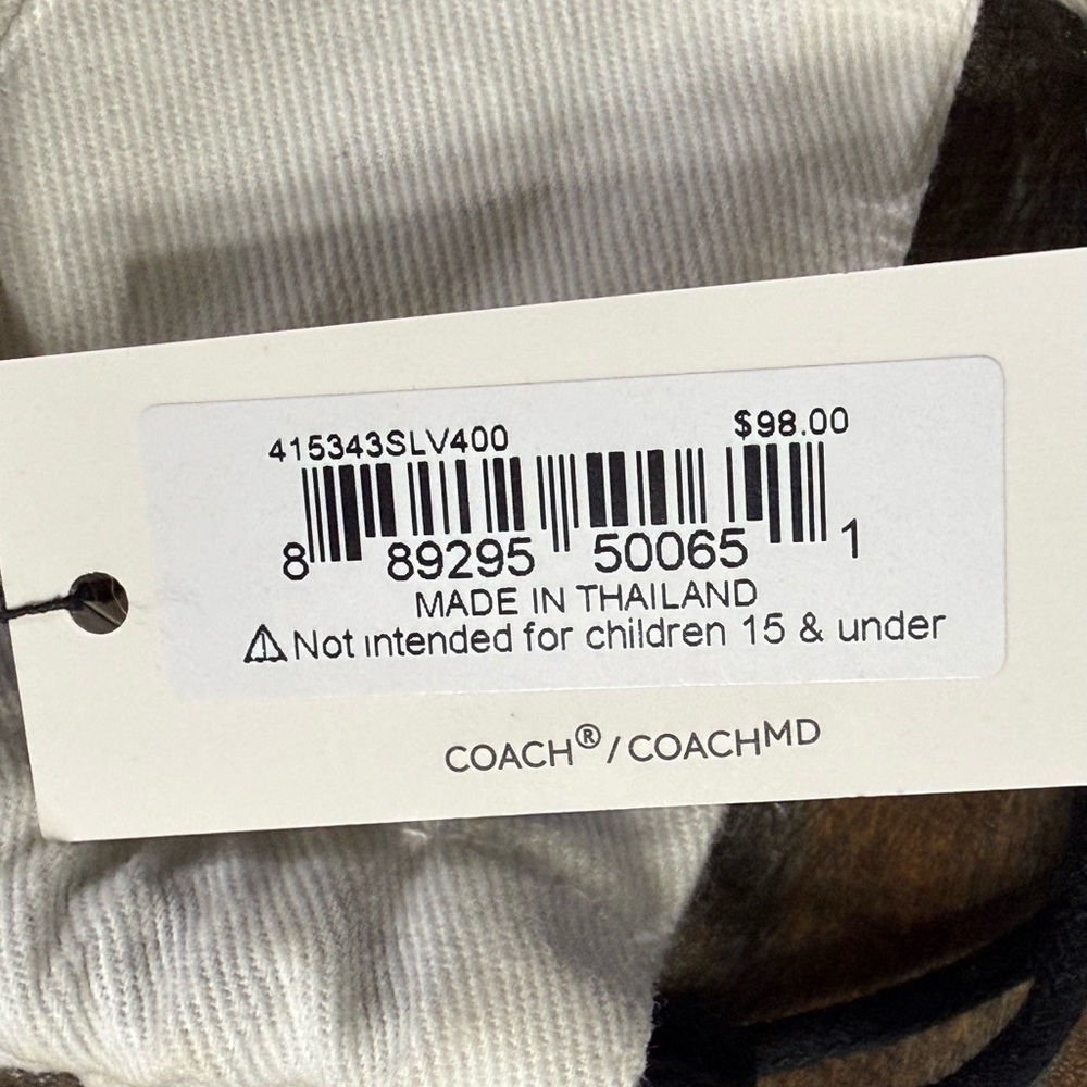 Coach Hinged Blue Glitter Enamel Bangle Bracelet Silver Tone NWT - Picture 6 of 7